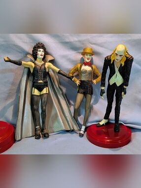 3 Rocky Horror Picture Show Action Figures: Frank-N-Furter Columbia & Riff Raff